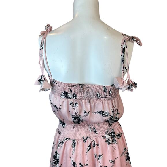 MISA Los Angeles Gandra Tiered Midi Dress Pink Floral Anthropologie sz L NWOT - Picture 8 of 14